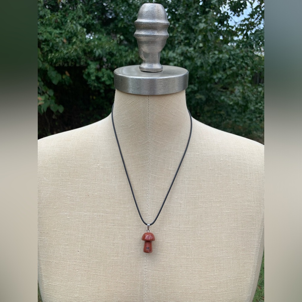 Handmade Stone/Glass Mushroom Amulet Necklace - Picture 11 of 11